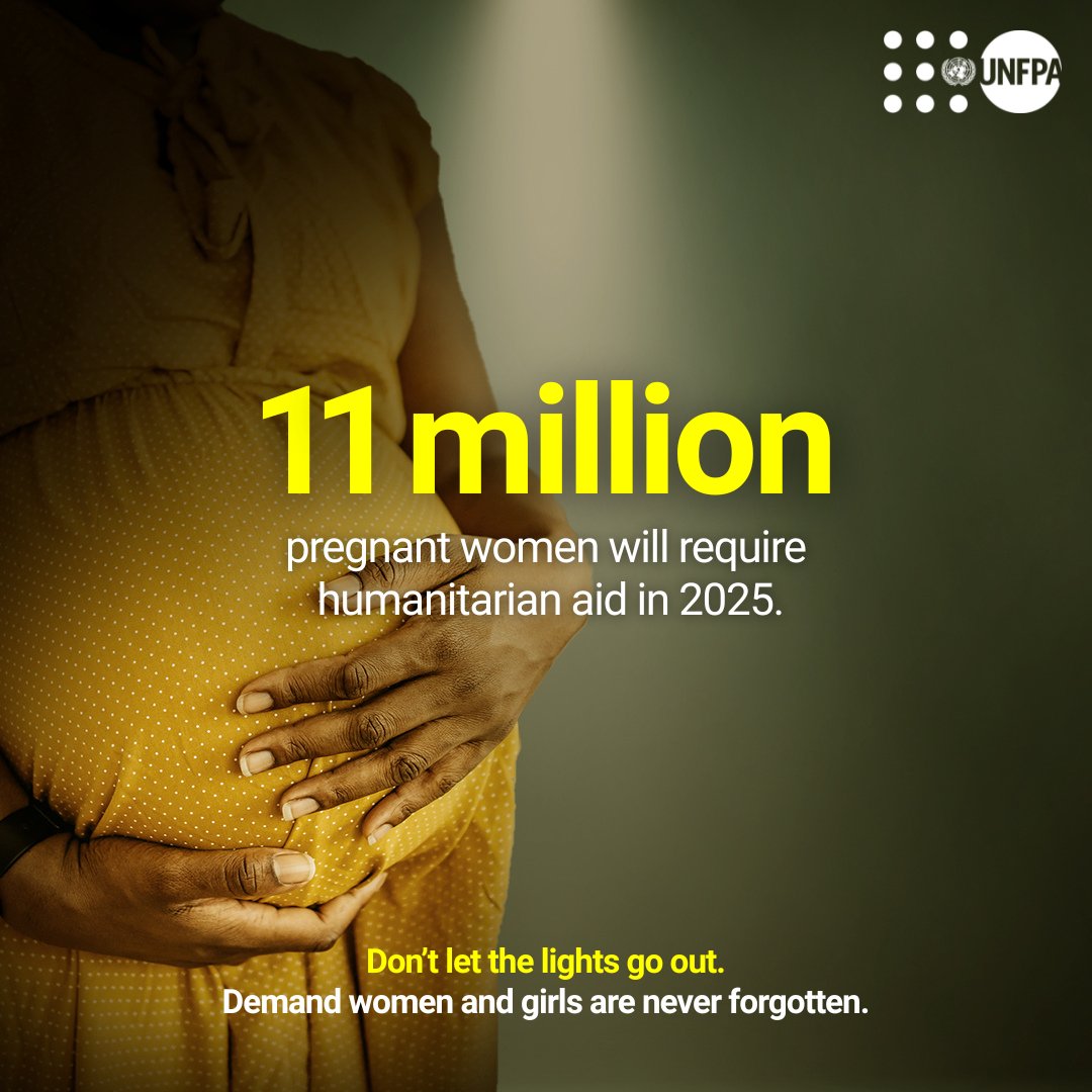 In neglected crises worldwide:

🟠 pregnant women deliver without help
🟠 girls suffer violence
🟠 health systems face collapse.

See why @‌UNFPA is calling for donors to avoid turning the #LightsOut on vulnerable women and girls: unf.pa/lights-out
#FundUNFPA #EHF2025