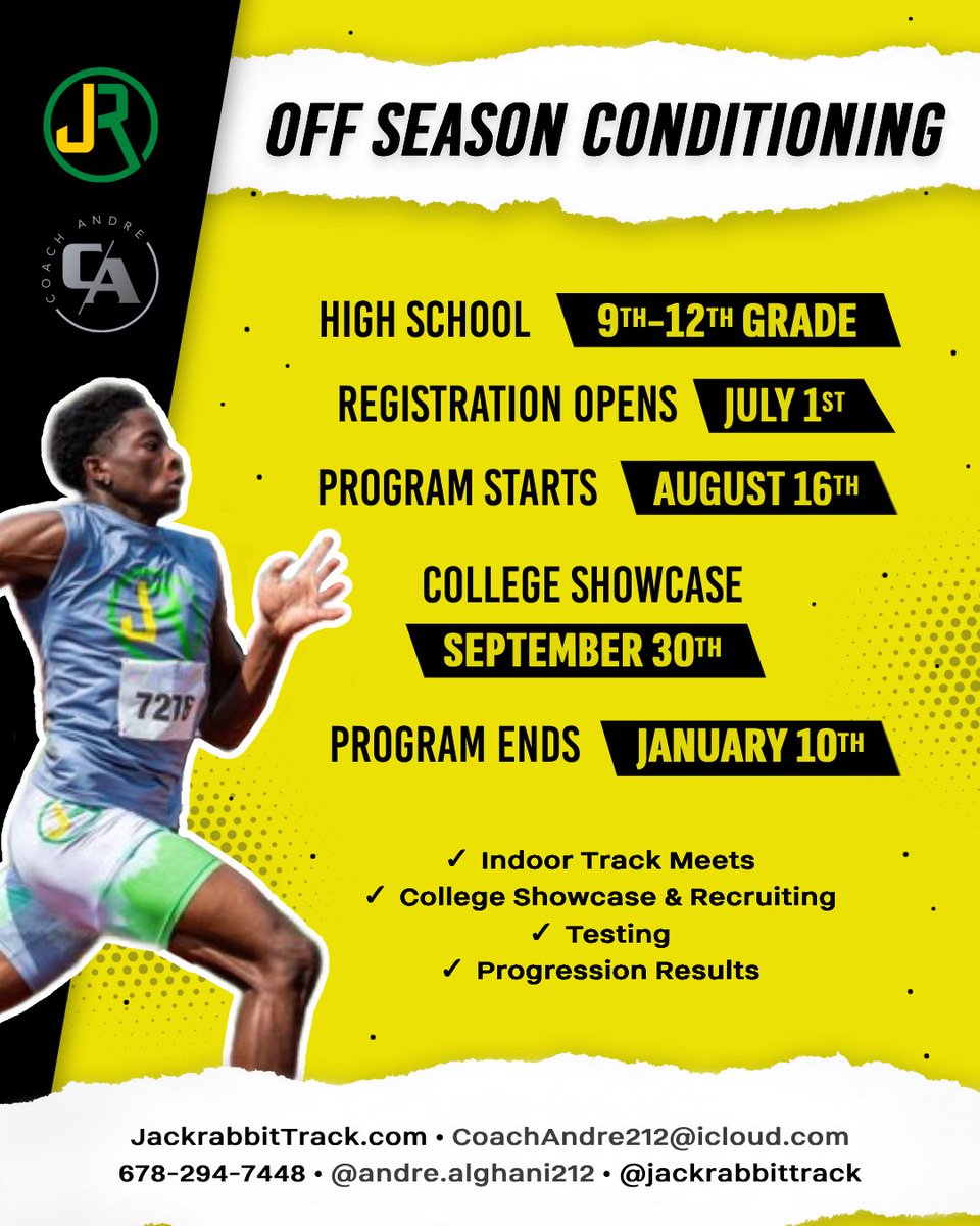 The Off Season is On Season! Elite Program for Elite Minded Student Athletes! #coachandre #jackrabbittrack
