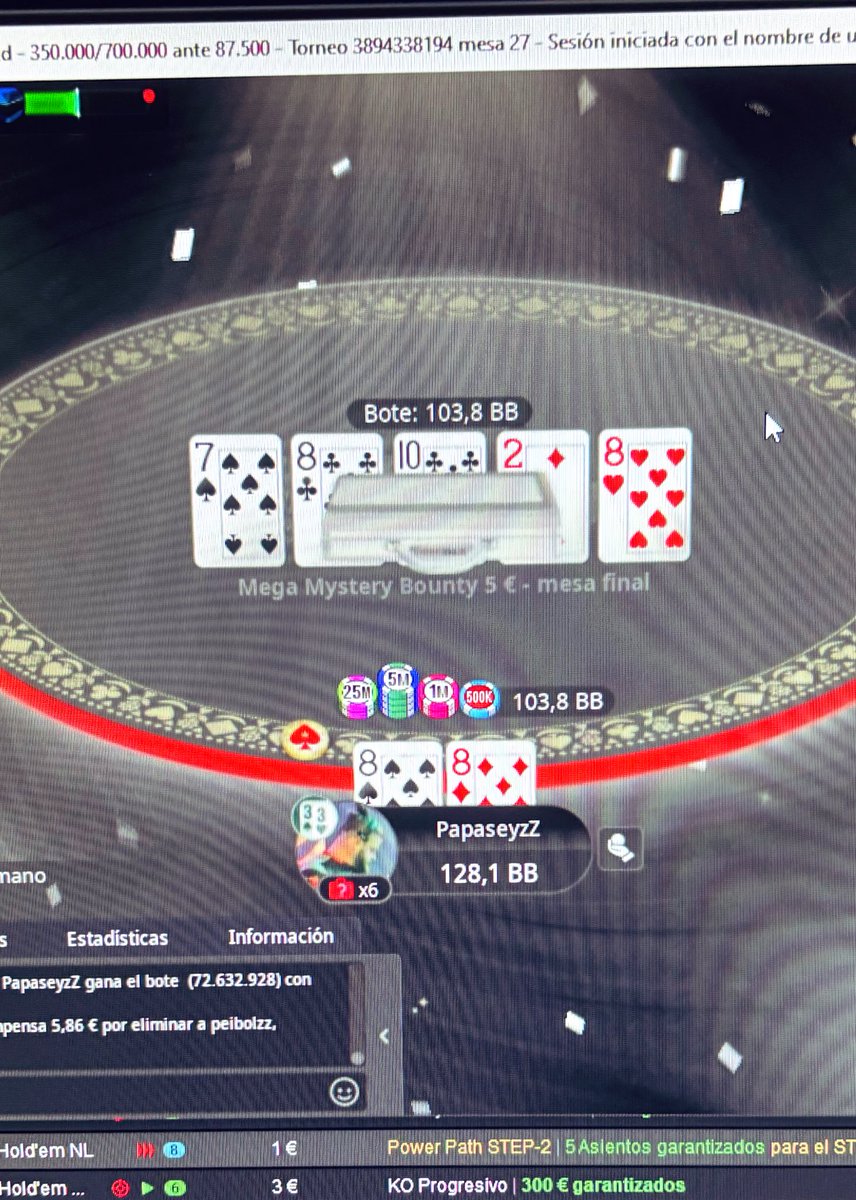 Salió cara ayer en el torneo de <a href="/PokerStars/">PokerStars</a> al final tendré que ponerme a estudiar con <a href="/ZerosPoker/">Zeros</a>  a parte de ver su contenido para mejorar de momento contento con los resultados y los grandes ratos que paso !