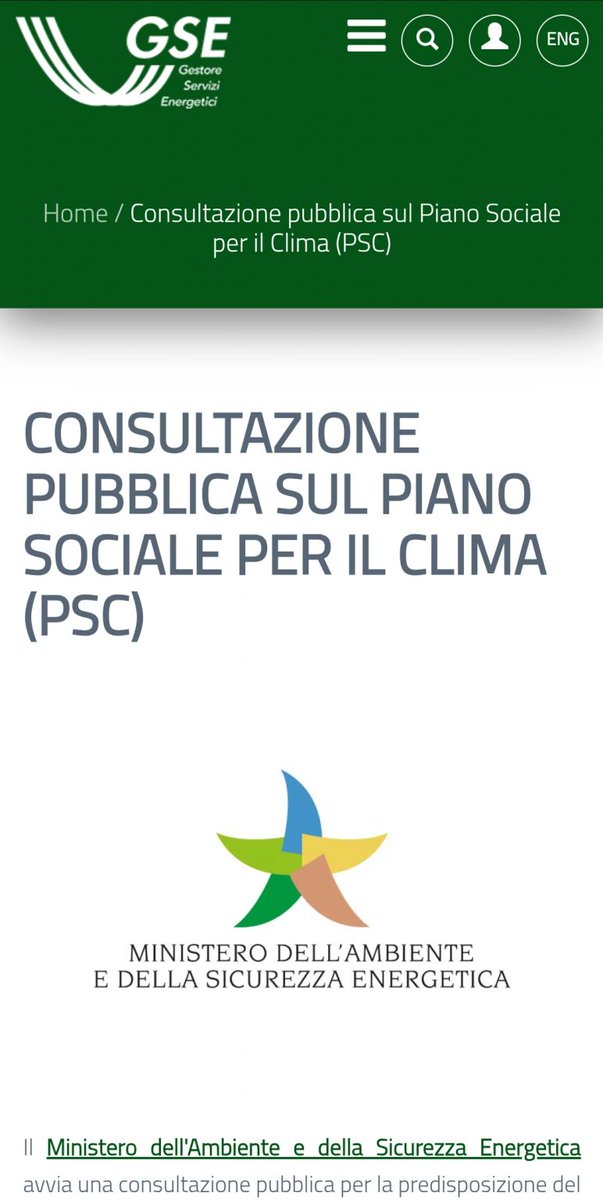 Network Nazionale della Biodiversità (@networknnb) on Twitter photo Avviata dal <a href="/MASE_IT/">Ministero Ambiente e Sicurezza Energetica</a> la terza e ultima fase della consultazione pubblica per la definizione del Piano sociale per il #ClimaSV
Si può partecipare entro il 15 giugno bit.ly/43FFufn Avviata dal <a href="/MASE_IT/">Ministero Ambiente e Sicurezza Energetica</a> la terza e ultima fase della consultazione pubblica per la definizione del Piano sociale per il #ClimaSV
Si può partecipare entro il 15 giugno bit.ly/43FFufn