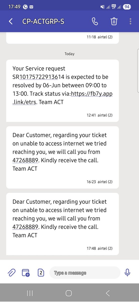 Savebasics's tweet photo. @ACTFibernet trying to play safe by not resolving customer issues and closing the service calls. What kind of joke is this? No response, calls don't connect. Worst customer response. https://t.co/eph9o8oa9A