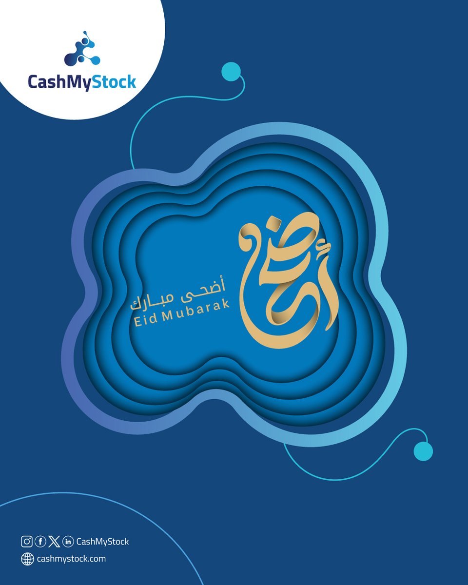CashMyStock's tweet photo. Eid Mubarak from Cash My Stock!
Wishing you joy, success, and new beginnings this Eid.
#EidAlAdha #CashMyStock #B2B #Gratitude https://t.co/RzrTP5GlgC