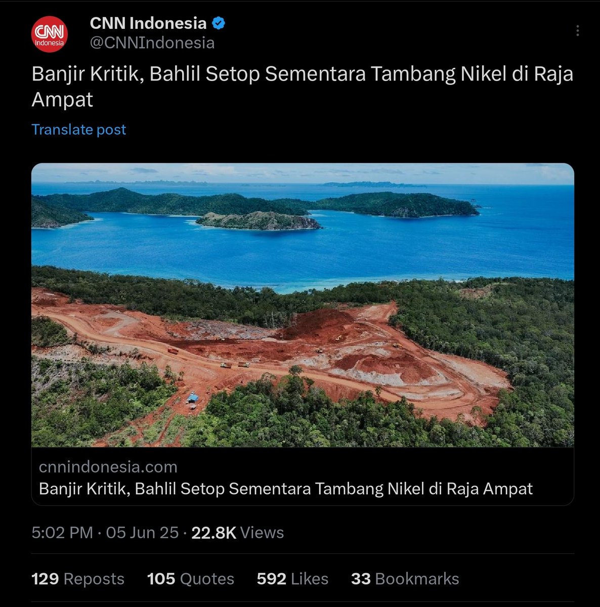 adarwis's tweet photo. STOP SELAMANYA! PAPUA BUKAN TANAH KOSONG #SaveRajaAmpat https://t.co/aDF9v33KVt