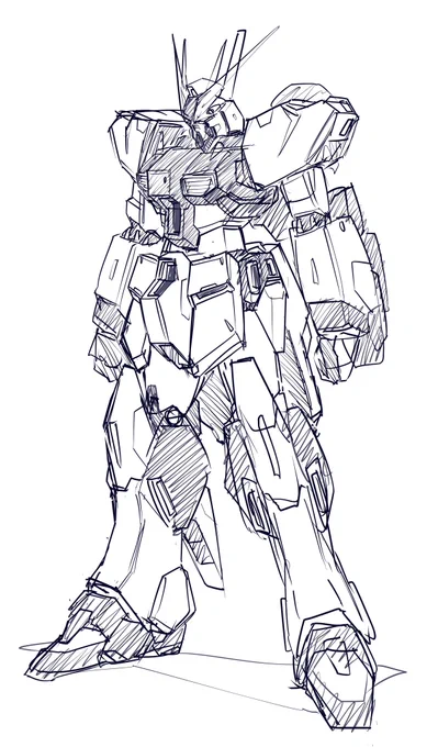 PGνガンダムが全然好みじゃなかったので、自分が好きそうなνガンダムを描いて自給自足することにします。
