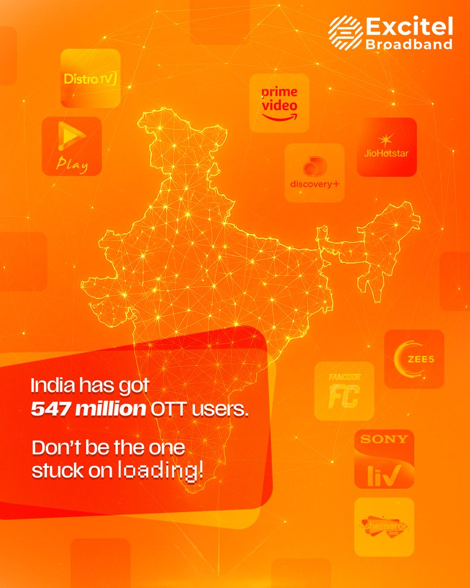 Everyone’s watching something. Don’t let slow Wi-Fi watch you!

Excitel Broadband, Connection, Internet, Streaming, 4K Streaming, High-speed Internet, Broadband Connection, Binge watch, Lag free, Facts