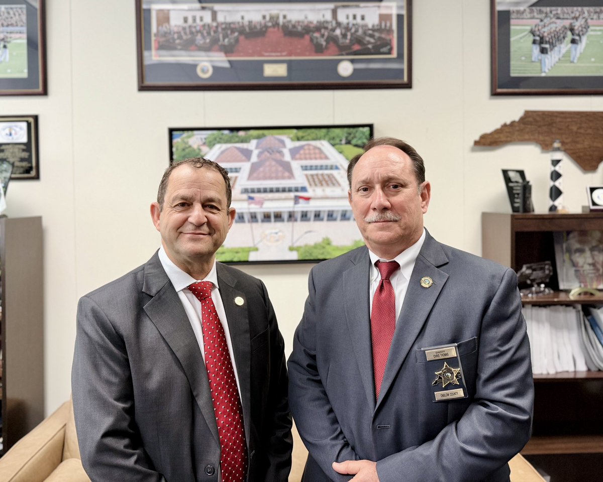 It was a pleasure to welcome Sheriff Chris Thomas to the #NCGA today. We had a productive discussion on priorities for sheriffs across North Carolina and the specific needs of Onslow County. I’m grateful for his leadership and commitment to keeping our communities safe. #ncpol