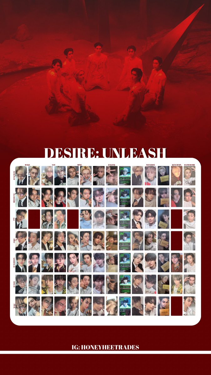 ENHYPEN 엔하이픈 PHOTOCARD 포토카드 TEMPLATE [ DESIRE: UNLEASH