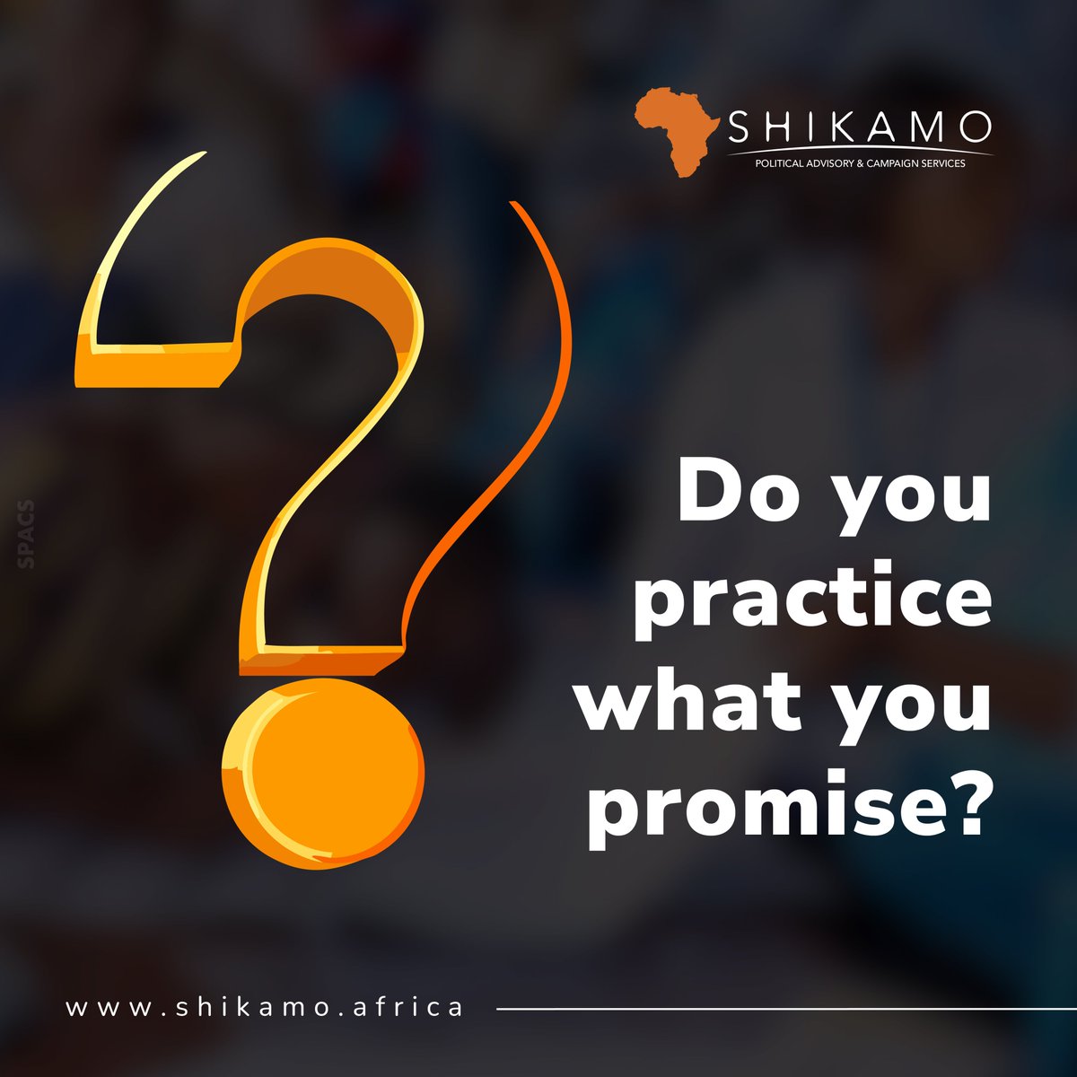 A  note to elected leaders.
Your legacy won’t be written by your promises, but by the integrity of your follow-through.
Are your actions aligned with the principles of good governance?
Have you meaningfully reported back on your promises?
#ShikamoAdvisory
#politics 
#elections