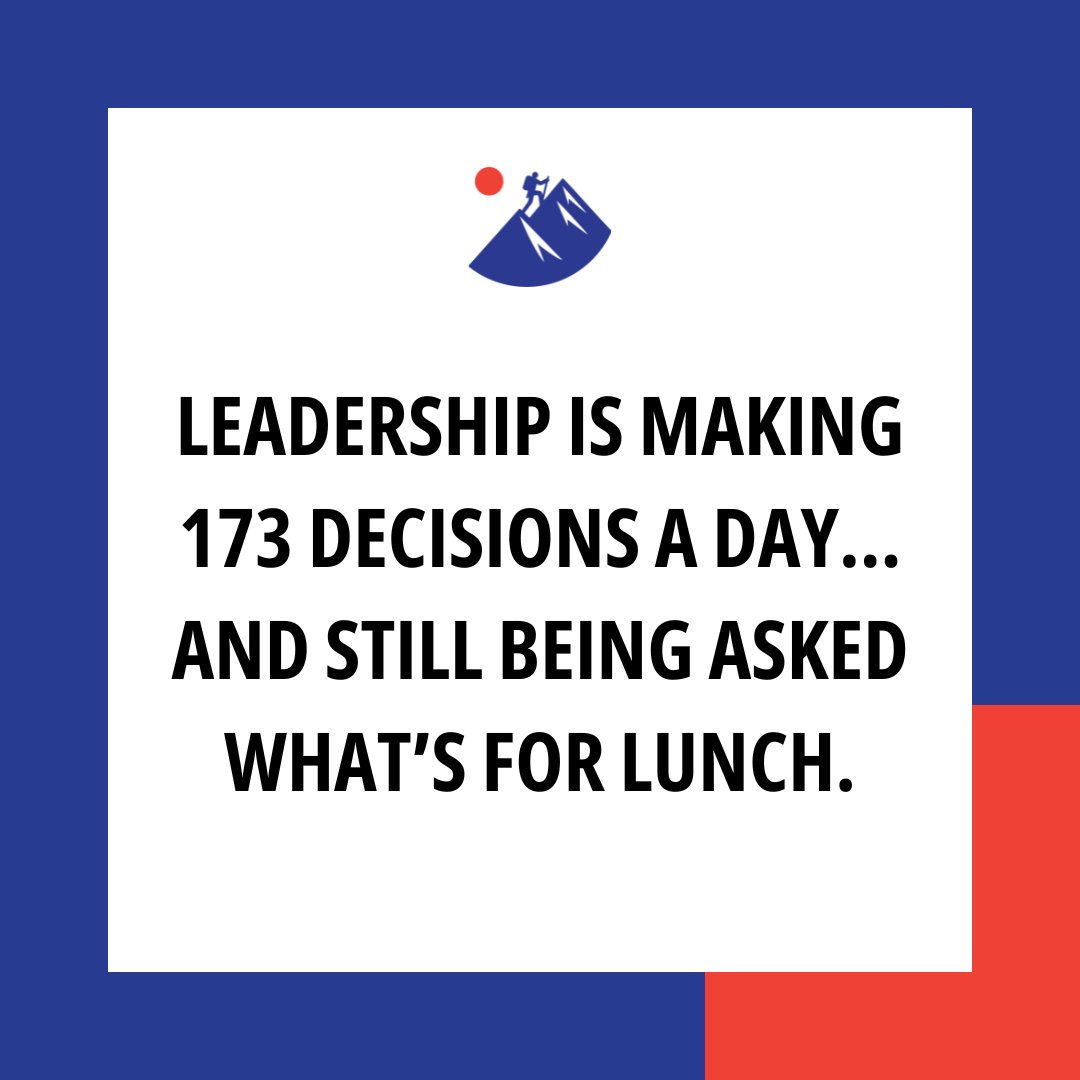 PFS_Coaching's tweet image. Leadership:
Set strategy
Solve problems
Answer lunch questions
Repeat
Delegate. Or you’ll burn out before the salad arrives. 🥗
#LeadershipHumor #WorkLife #PartnersForSuccess