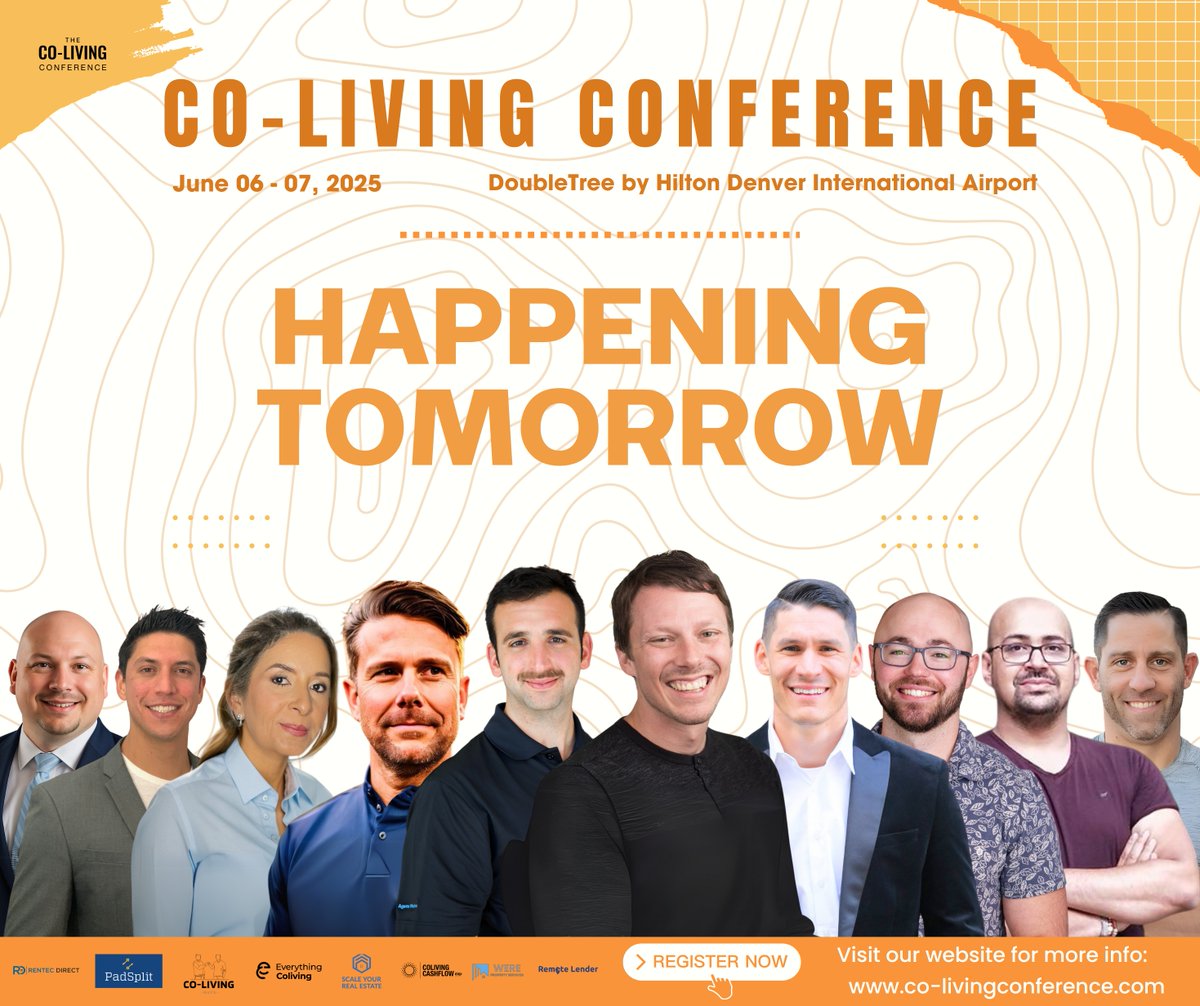 🚨 Happening TOMORROW: The Co-Living Conference kicks off June 6 in Denver! 🏠✨

⏳ Last chance for in-person tix — or join via livestream: Co-LivingConference.com

🎤 Featuring @CraigCurelop, @Cliff_J, &amp; more!

#colivingmovement #denver2025