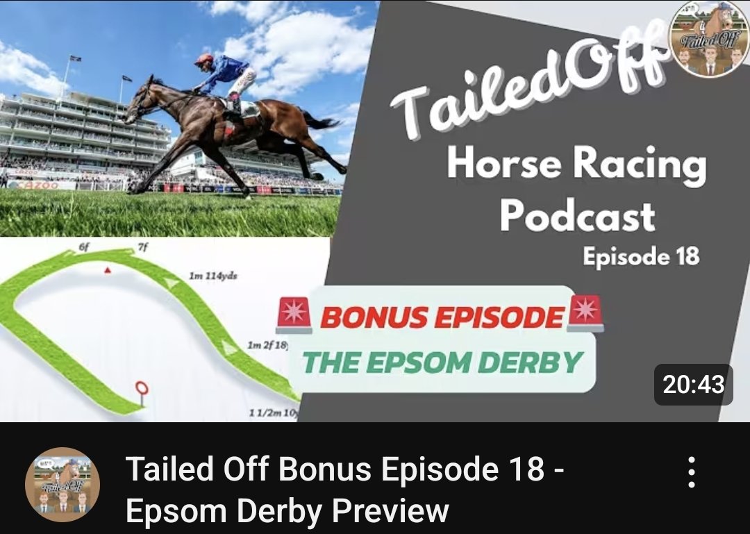 Epsom Preview pod now live! youtu.be/_z-toD3CVMY?si… #epsom #thederby #theoaks #epsomderby #HorseRacing #horseracingtips
