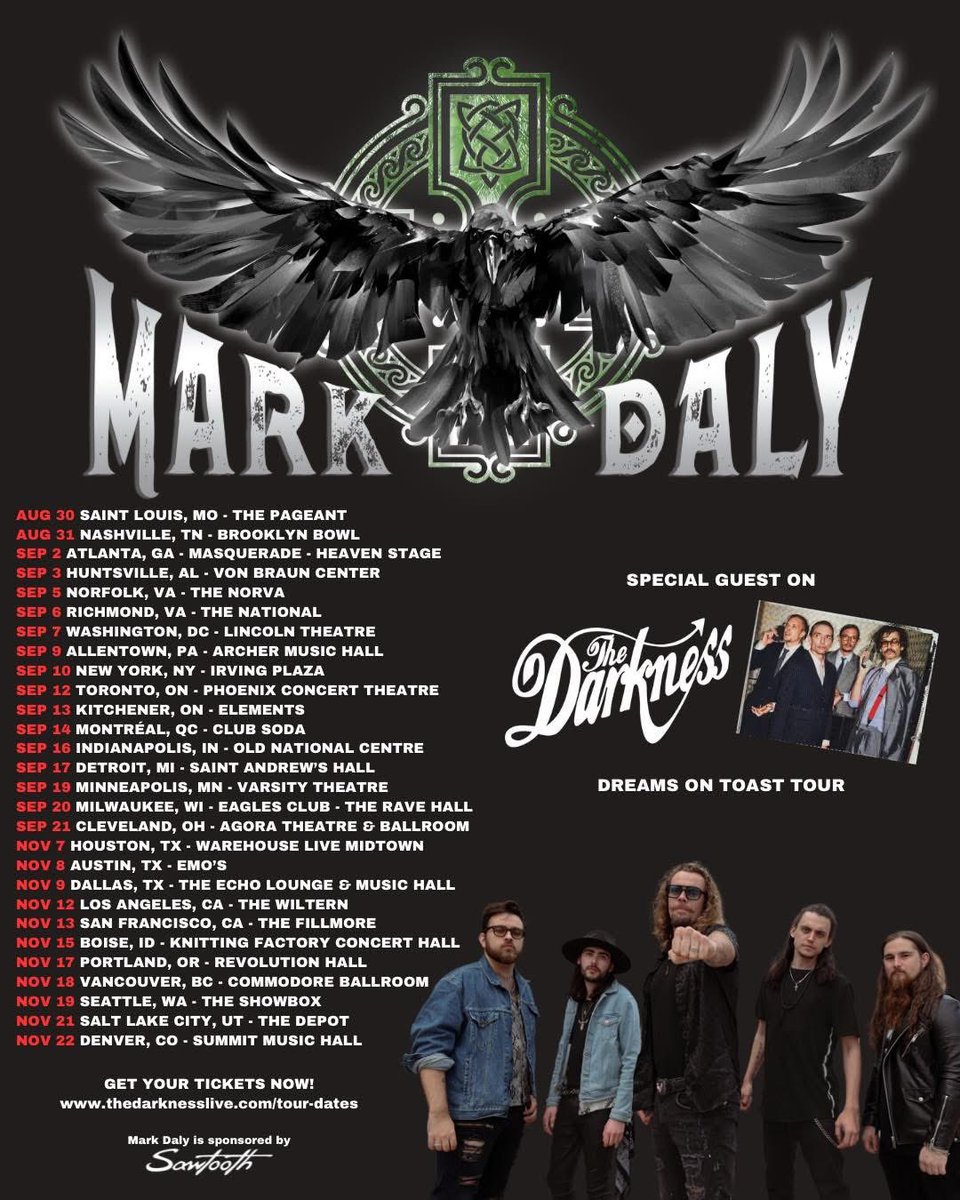 Mark Daly (@markdalymusic) on Twitter photo Sorry for the neglect Twitter! It’s been a minute 😅
SOOO happy to announce a massive US tour as special guest to <a href="/thedarkness/">The Darkness</a> this August.
Also released our new song #Superhero this week: youtu.be/IMwxiCnv1fc?si…
Exciting times ahead!!!
#NewMusic #RockNRoll #Music #Tour #Band Sorry for the neglect Twitter! It’s been a minute 😅
SOOO happy to announce a massive US tour as special guest to <a href="/thedarkness/">The Darkness</a> this August.
Also released our new song #Superhero this week: youtu.be/IMwxiCnv1fc?si…
Exciting times ahead!!!
#NewMusic #RockNRoll #Music #Tour #Band
