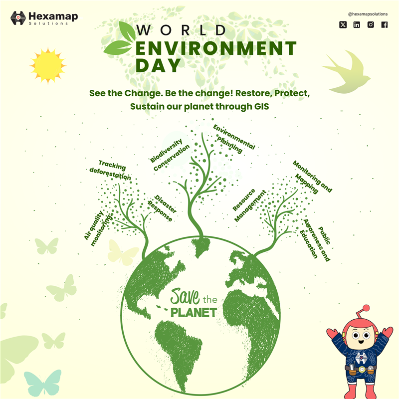 HexamapSolution's tweet photo. Let’s nurture nature, today and every day.
On #WorldEnvironmentDay, we commit to smarter, greener, and more sustainable solutions — because protecting our planet starts with informed action.
Every map, every byte, every decision matters.
#ActForNature with #HexamapSolutions https://t.co/pqxz6qvzDS