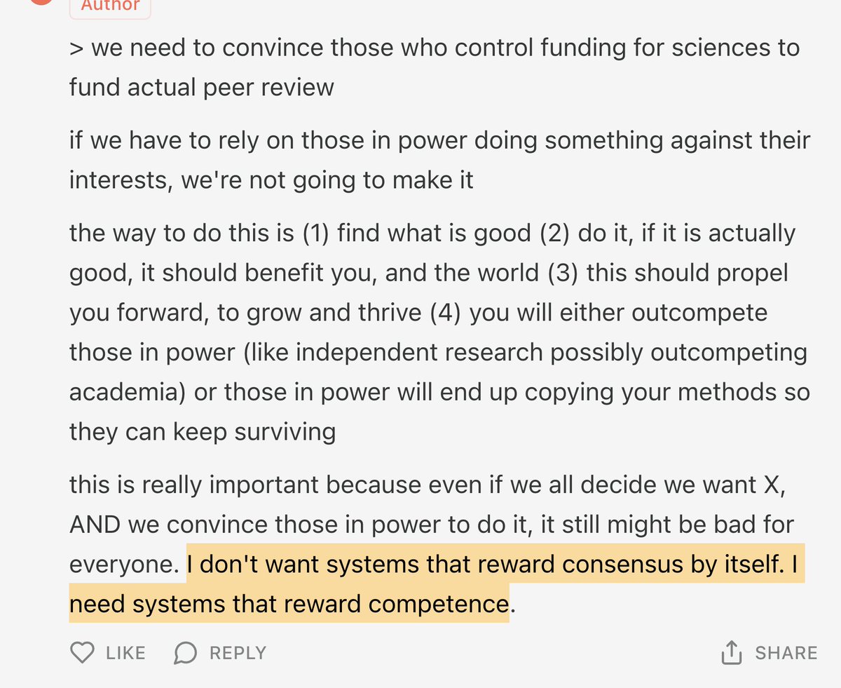 Defender (@defenderofbasic) on Twitter photo response to <a href="/Thomasdelvasto_/">Θωμᾶς del Vasto</a> on my latest essay. "I don't want systems that reward consensus by itself. I need systems that reward competence" (this is the ORI principle) response to <a href="/Thomasdelvasto_/">Θωμᾶς del Vasto</a> on my latest essay. "I don't want systems that reward consensus by itself. I need systems that reward competence" (this is the ORI principle)