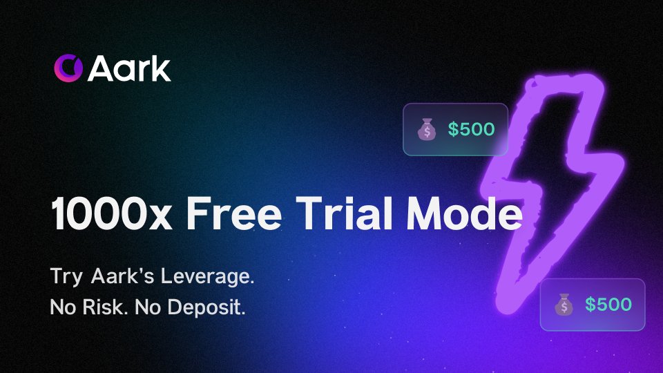 Aark_Digital's tweet photo. 🚨 Aark’s 1000× Free-Trial Mode is now live.
No wallet. No deposit.
$500 in trial funds. Zero financial risk.
If you think you have the skills, it’s time to prove it.

I just wan to try: https://t.co/3cdtPpZQ4J

Learn More 👇 https://t.co/0KjXI6uMCu