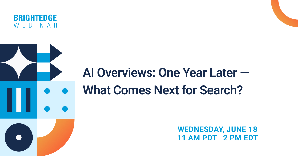 Google’s AI Overviews are reshaping how search works — and how marketers need to respond. Join us on June 18 at 11 AM PDT as we unpack what’s changed in the last year and what’s coming next.

📅 Save your seat now →
brightedge.com/ai-overviews-o…

#SEO #AISearch #DigitalMarketing