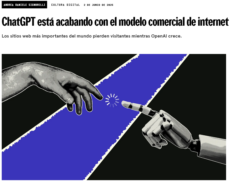 lougom's tweet photo. Si antes Google era la brújula de la web, ahora ChatGPT nos muestra el mapa completo.
La IA no solo responde preguntas, redefine cómo las hacemos. Un análisis profundo en Wired. 👇 https://t.co/GViljRW7zb