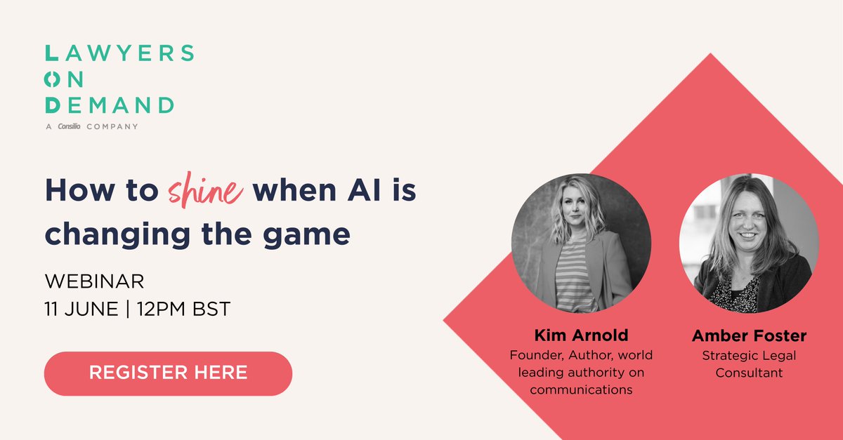 What sets you apart in a world where AI is evolving? It’s the human qualities and the ability to build relationships.
Rather than competing with AI, opportunity lies in collaboration.
Join our webinar to hear how to shine when AI is changing the game. consilio.zoom.us/webinar/regist…