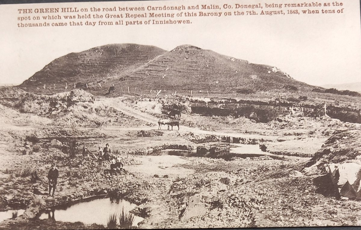 From our postcards/photographs collection, a photo of Malin to Carndonagh road, with interesting information on its history. Did Daniel O'Connell travel to the 'Great Repeal' 'monster' meeting?