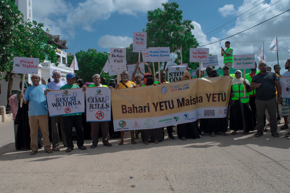 savelamu's tweet image. Lamu stands united to protect the ocean and secure a just, sustainable future. We reject the Lamu-Lokichar Pipeline, offshore drilling, &amp;amp; destructive infrastructure. We demand clean seas, sustainable livelihoods &amp;amp; full enforcement of environmental laws. Lamu says no to oil.