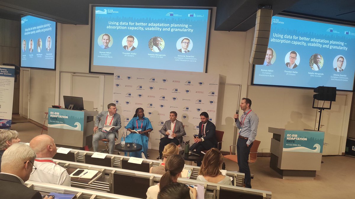 EDHEC Climate Institute (@edhecrisk) on Twitter photo Very insightful roundtable discussing using data for better adaptation planning – absorption capacity, usability and granularity, moderated by Roman Röhrl
Adaptation expert, Environment, Climate and Social Office from <a href="/EIB/">European Investment Bank</a>.
#ClimateAdaptation #CoastalResilience #UNOC2025 Very insightful roundtable discussing using data for better adaptation planning – absorption capacity, usability and granularity, moderated by Roman Röhrl
Adaptation expert, Environment, Climate and Social Office from <a href="/EIB/">European Investment Bank</a>.
#ClimateAdaptation #CoastalResilience #UNOC2025