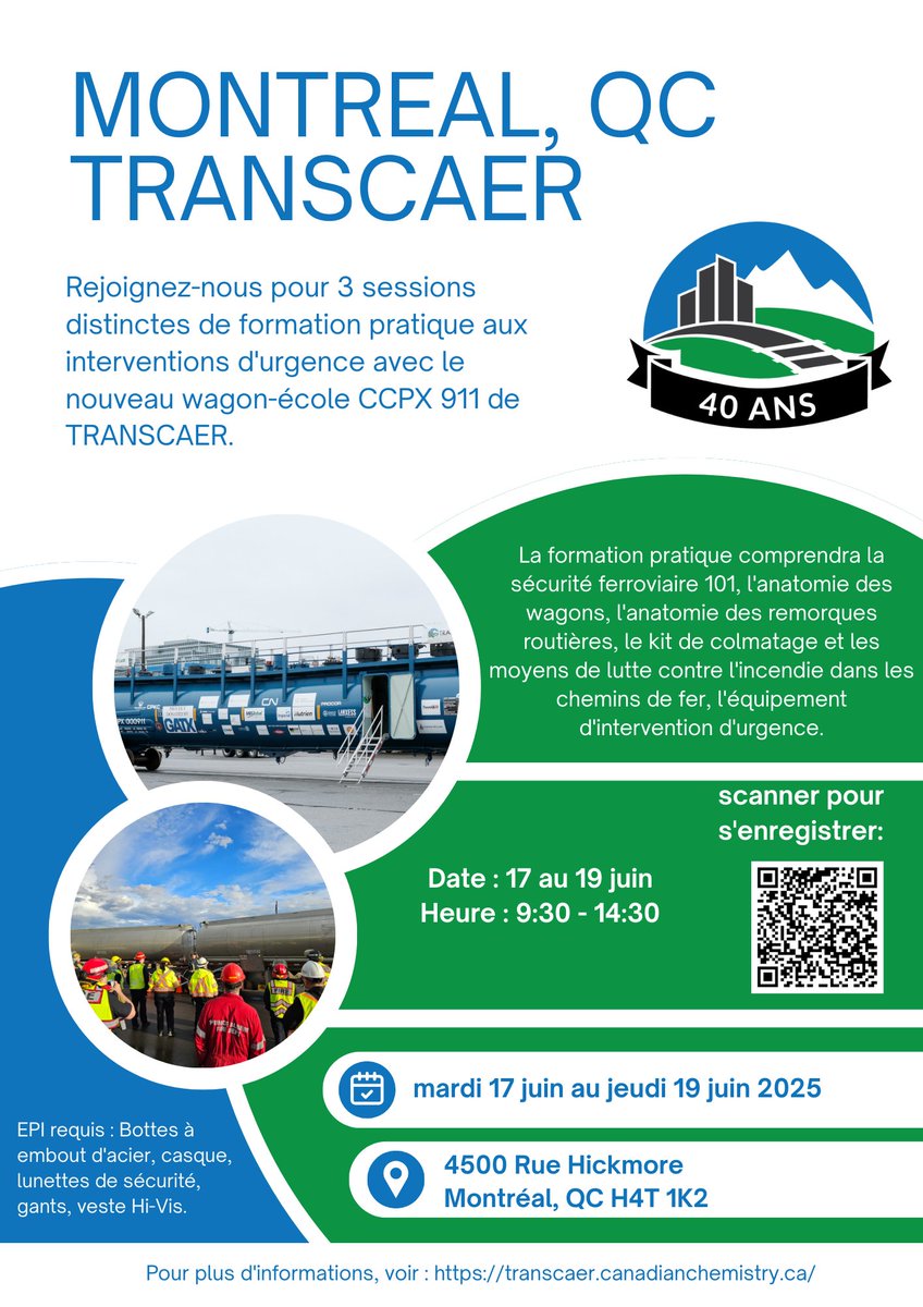 Vous avez encore le temps de vous inscrires à l'événement TRANSCAER® à Montréal en juin!

Inscrivez-vous dès maintenant: transcaer.canadianchemistry.ca/fr/upcoming-tr…