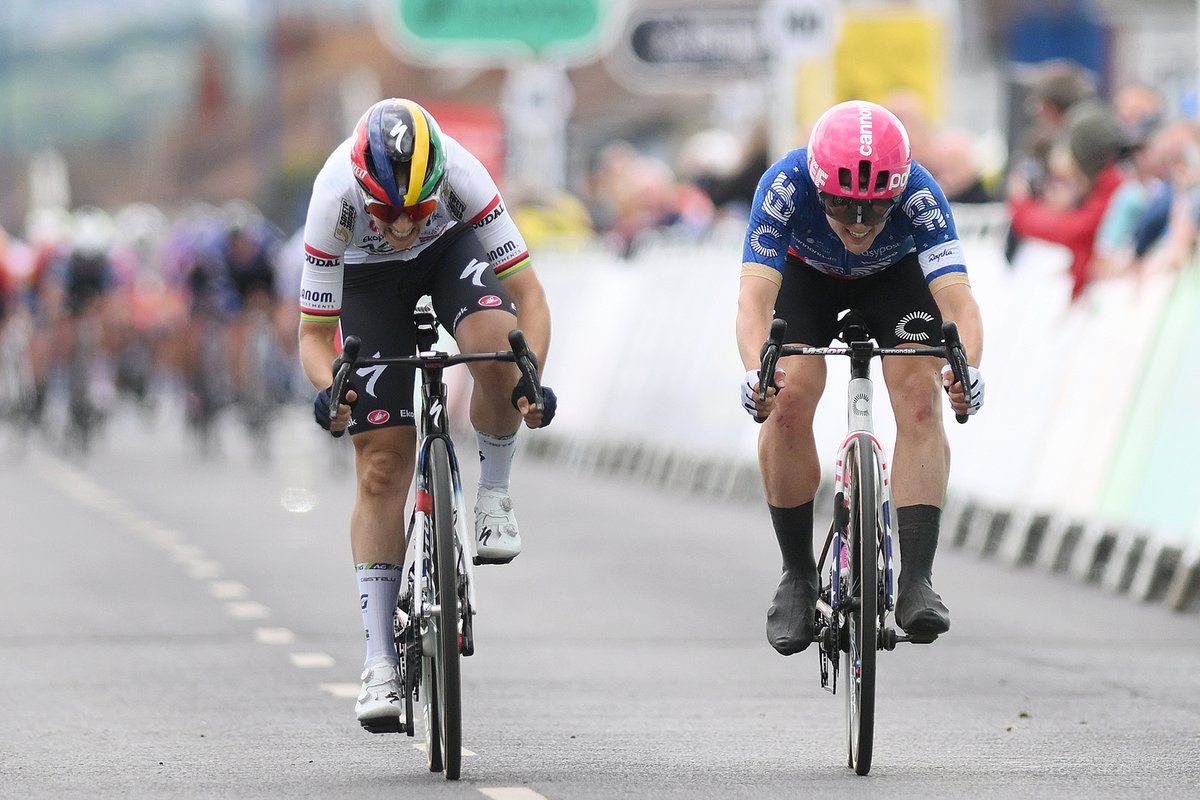 A proper nail-biter to the line — Kristen takes second at the opening stage of the Tour of Britain!