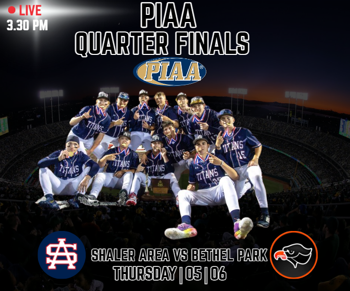 PIAA Update (@updatepiaa) on Twitter photo βΎοΈ PIAA Quarter Finals
Shaler Area vs Bethel Park
πΊ bit.ly/4B4774h
π
Thursday|05|06
β° 3:30p.
<a href="/Shaler_Baseball/">π₯ Shaler Titans Baseball</a> <a href="/Shalerathletics/">Shaler Area Titans</a> <a href="/ShalerFB/">Shaler Area Football</a> <a href="/Vino226/">Vinnie DeLeonibus</a> <a href="/troyleas14/">Troy Leas</a> <a href="/BenYeckel_2026/">Ben Yeckel</a> <a href="/LukeJarzynka/">Luke jarzynka</a> <a href="/ShalerArea/">Shaler Area Schools</a> <a href="/Shalerathletics/">Shaler Area Titans</a> <a href="/Joe_Rispoli_/">Joe Rispoli</a> βΎοΈ PIAA Quarter Finals
Shaler Area vs Bethel Park
πΊ bit.ly/4B4774h
π
Thursday|05|06
β° 3:30p.
<a href="/Shaler_Baseball/">π₯ Shaler Titans Baseball</a> <a href="/Shalerathletics/">Shaler Area Titans</a> <a href="/ShalerFB/">Shaler Area Football</a> <a href="/Vino226/">Vinnie DeLeonibus</a> <a href="/troyleas14/">Troy Leas</a> <a href="/BenYeckel_2026/">Ben Yeckel</a> <a href="/LukeJarzynka/">Luke jarzynka</a> <a href="/ShalerArea/">Shaler Area Schools</a> <a href="/Shalerathletics/">Shaler Area Titans</a> <a href="/Joe_Rispoli_/">Joe Rispoli</a>