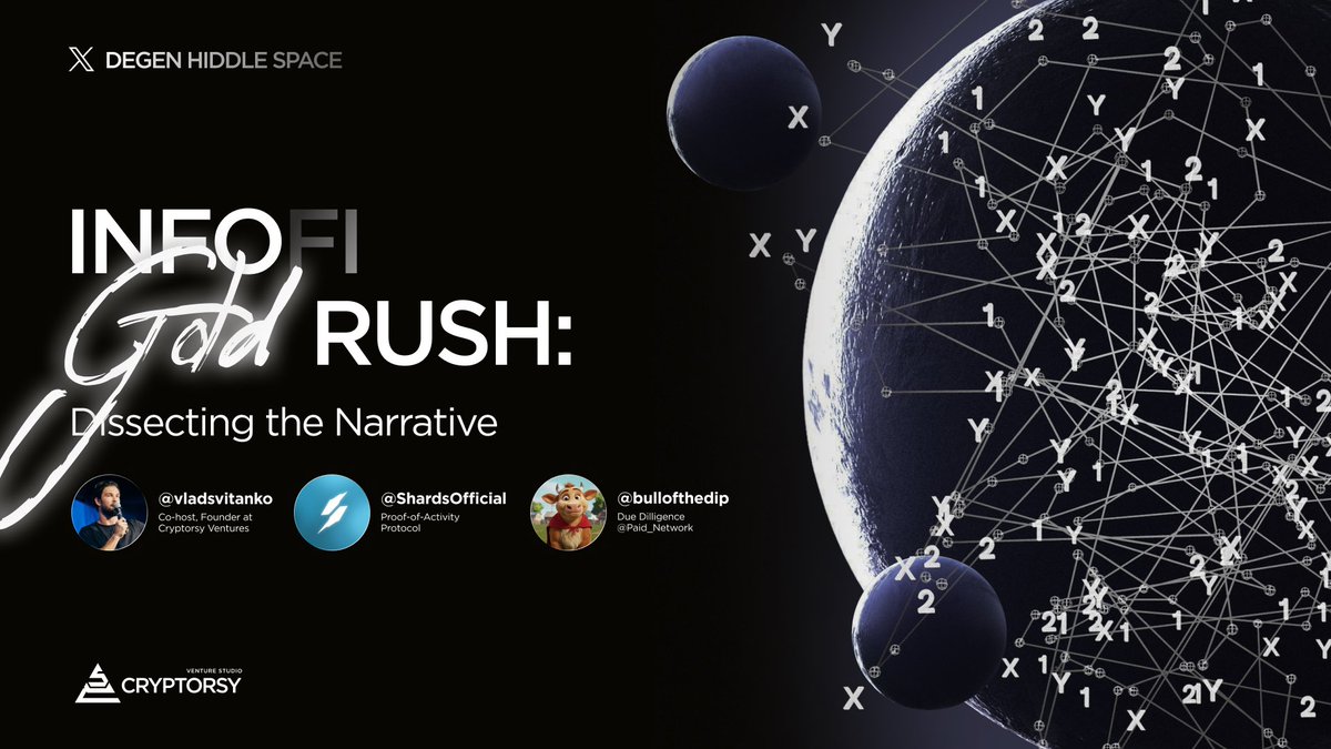 Cryptorsy Ventures (@cryptorsyio) on Twitter photo 💎 DEGEN HUDDLE: June 5
We’re digging deep into the state of InfoFi Gold Rush feat. <a href="/ShardsOfficial/">Shards Protocol</a> & <a href="/bullofthedip/">Paul | Bullofthedip</a> (<a href="/paid_network/">PAID</a>) in a minute.
🌟 Co-Host: <a href="/vladsvitanko/">Vlad 👾</a>, <a href="/cryptorsyio/">Cryptorsy Ventures</a> Founder 💎 DEGEN HUDDLE: June 5
We’re digging deep into the state of InfoFi Gold Rush feat. <a href="/ShardsOfficial/">Shards Protocol</a> & <a href="/bullofthedip/">Paul | Bullofthedip</a> (<a href="/paid_network/">PAID</a>) in a minute.
🌟 Co-Host: <a href="/vladsvitanko/">Vlad 👾</a>, <a href="/cryptorsyio/">Cryptorsy Ventures</a> Founder