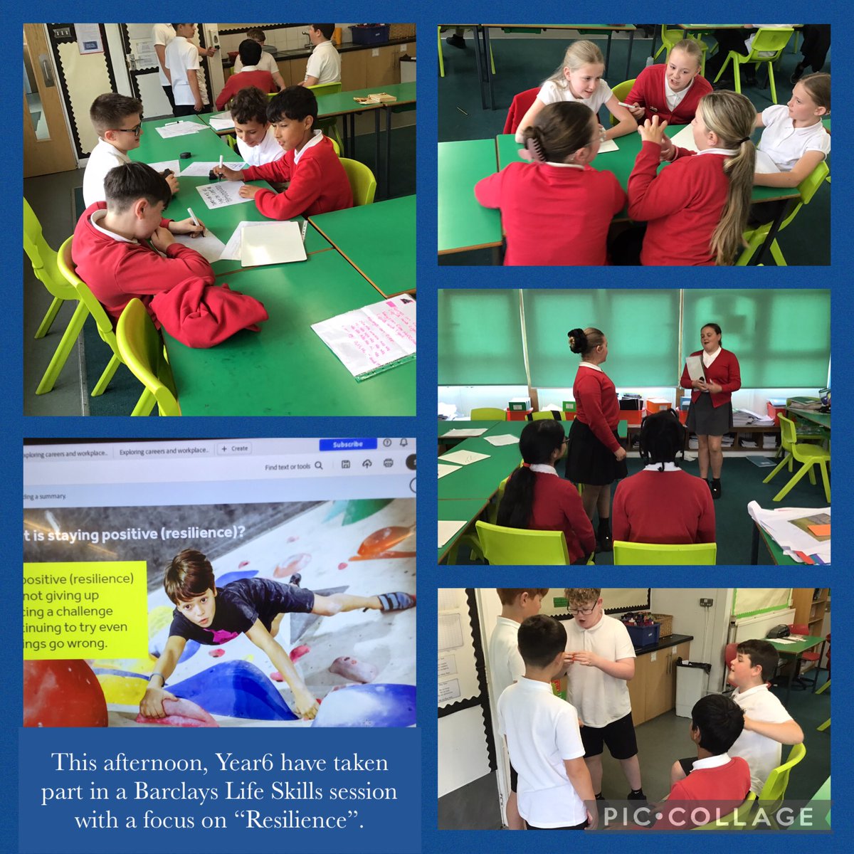 The children in Year6 have taken part in their first “Barclays Life Skills” workshop. This session’s focus was “Resilience”.
