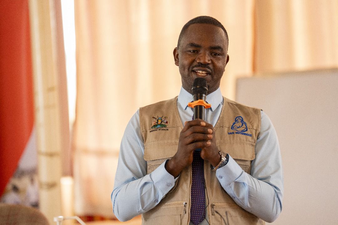 Dr. Richard Mugahi addresses western district leaders about the new Malaria vaccine, childhealth, supervision and service delivery at Hotel Triangle, Mbarara City.
