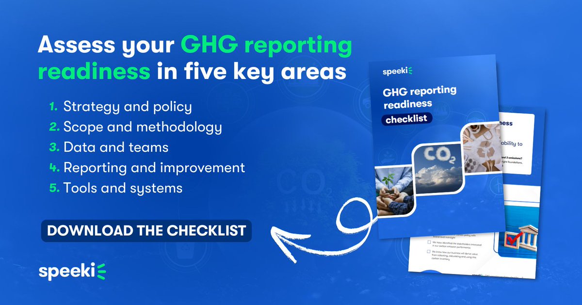 Can your organisation confidently calculate and report your Scope 1, 2 and 3 #emissions? Download our #GHG reporting readiness checklist to assess your strategy, data and systems – and spot what still needs attention: speeki.com/en-GB/campaign…
