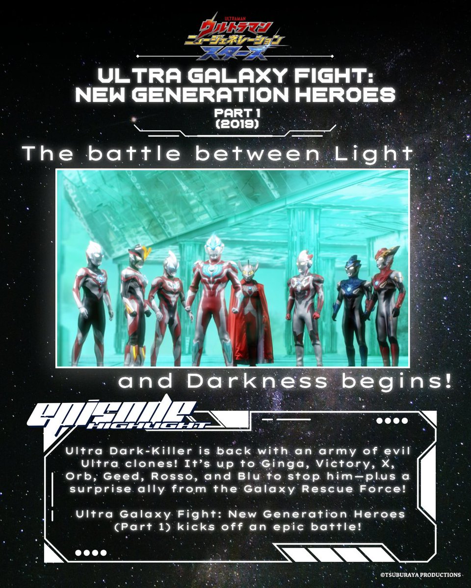 ✨ This week's #NewGenerationStars Episode Highlight ✨

Darkness rises. Heroes unite.
💥 Ultra Dark-Killer is back with an army of evil Ultra clones!

Ultraman Taro calls in the New Generation Heroes &amp; Galaxy Rescue Force's Ultraman Ribut to save the multiverse! 💫

Don’t miss