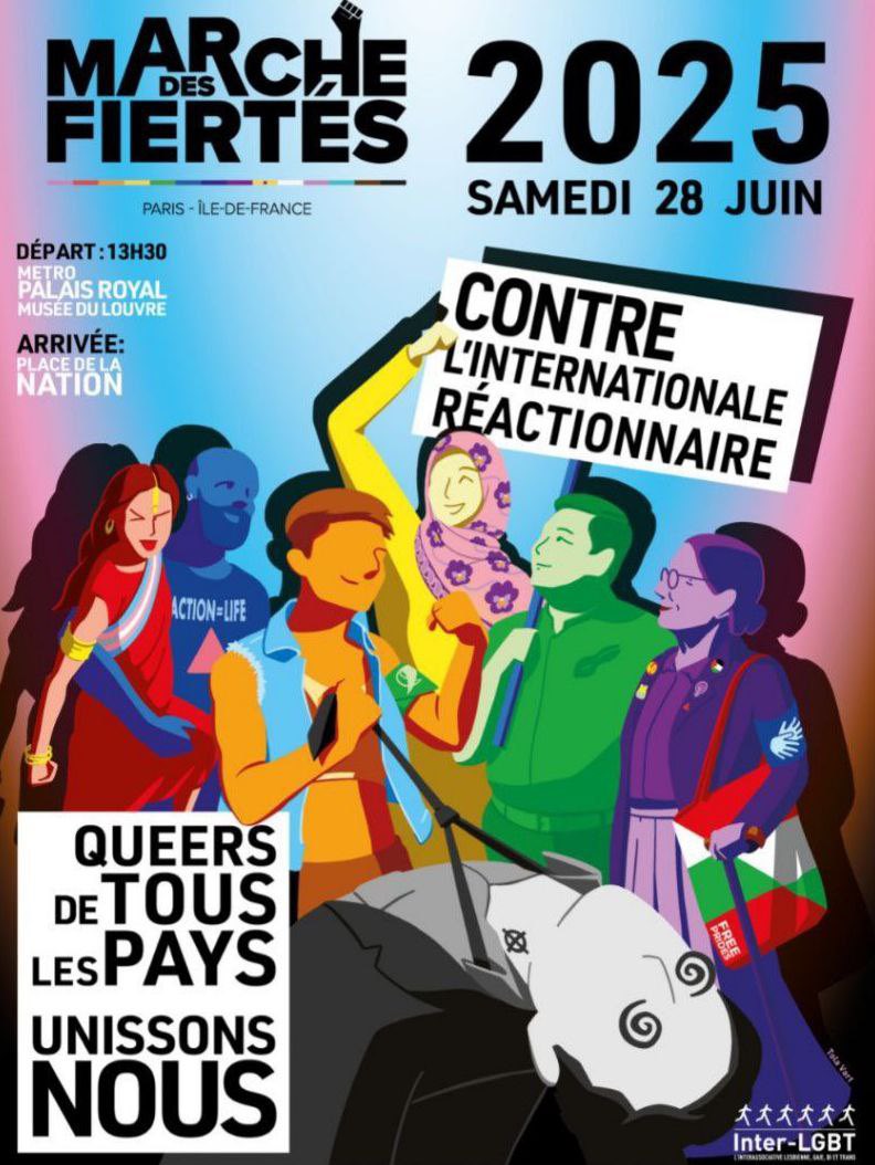 L'UNEF apporte tout son soutien à l'<a href="/InterLGBT/">Inter-LGBT</a> qui se fait harceler par le camp réactionnaire pour une affiche. 
L'allégorie est pourtant claire : l'internationale réactionnaire menace les personnes LGBTI+ et la riposte doit être unitaire. 

1/2