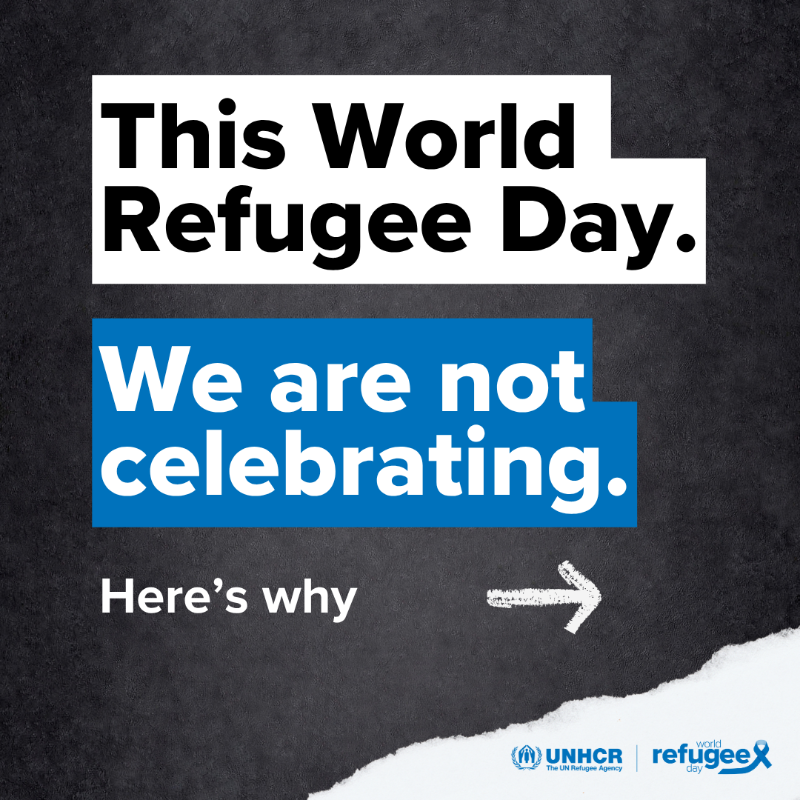 Refugees's tweet photo. This #WorldRefugeeDay is not business as usual.

Conflicts are escalating. Aid is shrinking. But one thing hasn’t changed: refugees need our solidarity to live in safety, with dignity and to rebuild their lives.

Let’s come together with refugees today and always.