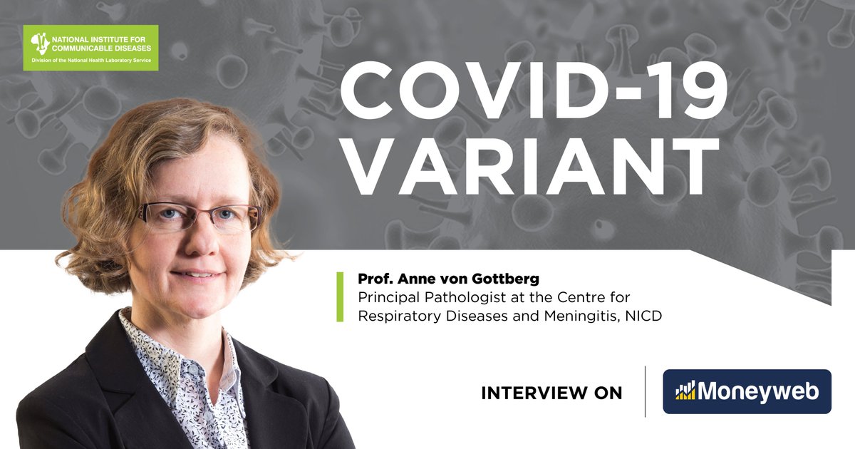 NICD (@nicd_sa) on Twitter photo What does the new COVID-19 variant mean for South Africa and the world? Prof. Anne von Gottberg, Principal Pathologist at the NICD, breaks it down in her latest interview with <a href="/Moneyweb/">Moneyweb News</a>. Tune in here: moneyweb.co.za/moneyweb-podca… What does the new COVID-19 variant mean for South Africa and the world? Prof. Anne von Gottberg, Principal Pathologist at the NICD, breaks it down in her latest interview with <a href="/Moneyweb/">Moneyweb News</a>. Tune in here: moneyweb.co.za/moneyweb-podca…