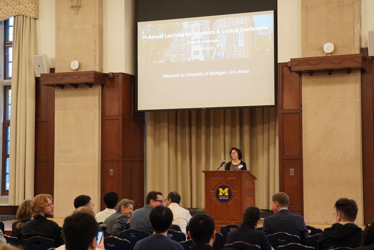 Welcome to L4DC 2025 in Ann Arbor. Day 1 of the conference is starting with opening remarks from <a href="/necozay/">Necmiye Ozay</a>.

You can find out more on the program, schedule, and things to explore in Ann Arbor here sites.google.com/umich.edu/l4dc…

#L4DC2025