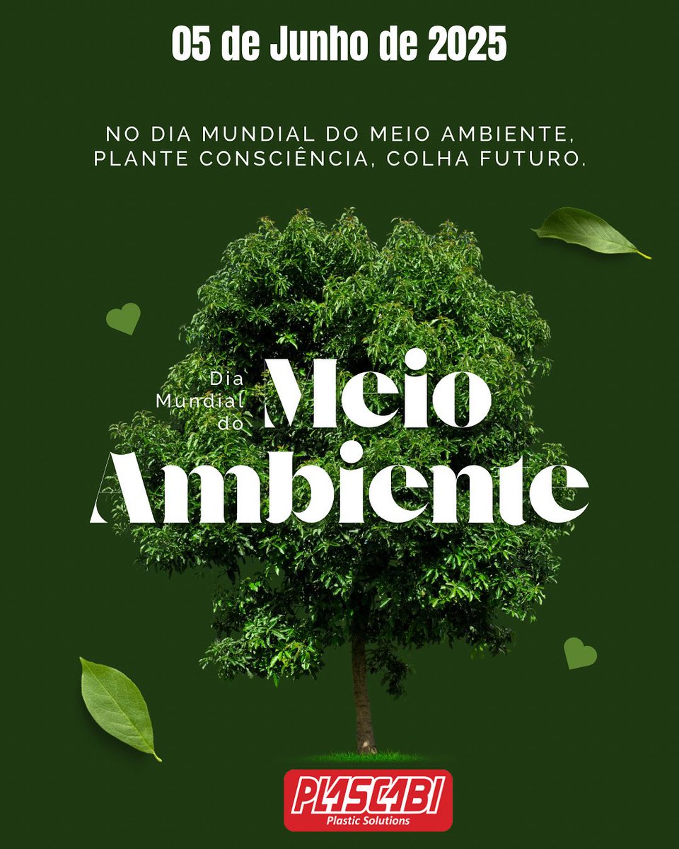 Plascabi's tweet photo. Dia Mundial do Meio Ambiente 
05 de Junho de 2025

Transformamos hoje, pensando no amanhã. ♻️

Transformar. Preservar. Reciclar. Plantar. ♻️
🌲🌱

#SomosPlascabi #SomosPlasticos #MeioAmbiente https://t.co/JUGKTenA3L