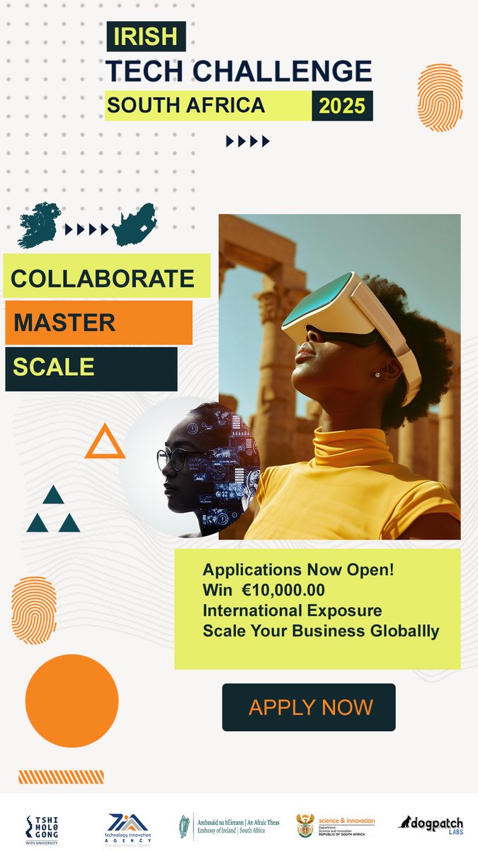 TshimologongIT's tweet photo. Big news for #SAtech startups!
The Irish Tech Challenge South Africa 2025 is NOW OPEN!

-Up to €10,000 funding
-10-day Ireland immersion
-Mentorship from @Tshimologong &amp; @DogpatchLabs

🗓️ Apply by 4 July: https://t.co/vLR1g6QO2R

#IrishTechChallengeSA #ITCSACollaborate https://t.co/gvKlH7AJcW