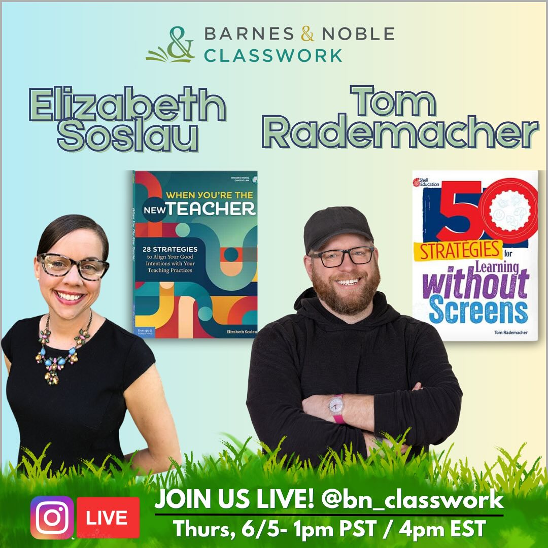 Set your new teachers up for success with TCM’S brand-new “5 Essential Resources for New Teachers” bundle! Don’t miss our Instagram Live on June 5@4pm EST / 1pm PST with two of the authors sharing real-world tips and insights! <a href="/bn_classwork/">Barnes & Noble Classwork</a> <a href="/elizabethsoslau/">Elizabeth Soslau</a> <a href="/tcmpub/">Teacher Created Materials</a>