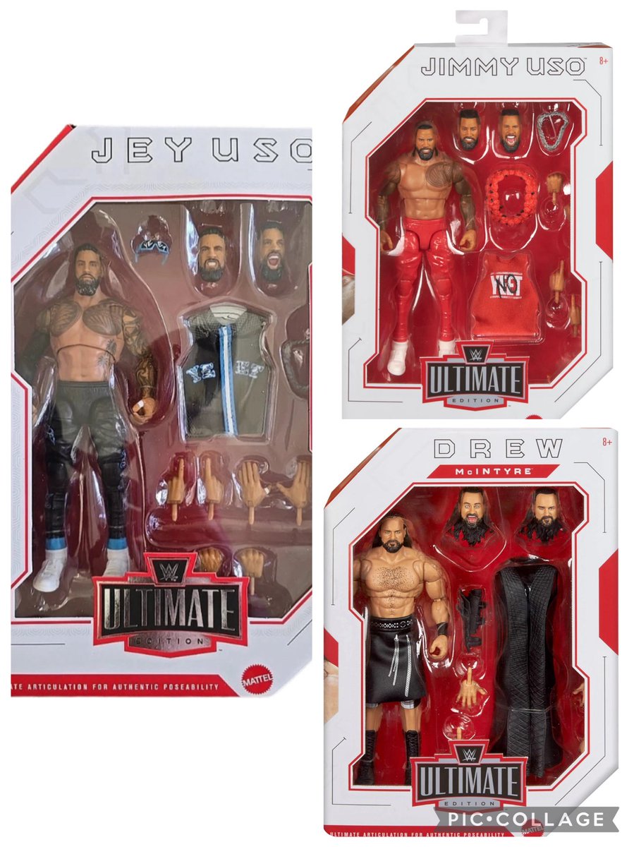 Brand new in box and in stock 

£29.99 each !!!
toysandmasks.com

All sent bubble wrapped and in a box 

#wwe #jeyuso #yeet #jimmyuso #drewmcıntyre #toys #wwetoys #wwefigures #wweultimateedition #wrestlingfigures #swansea