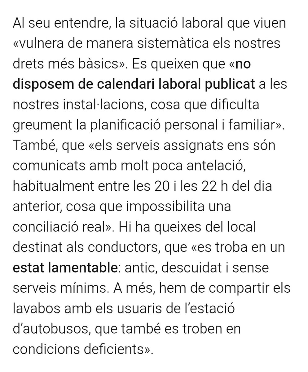 ‼️ACUSACIONS MOLT GREUS CONTRA MONBUS

El representant sindical dels treballadors de Monbus -empresa que gestiona la línia de bus #Manresa-Barcelona- denuncia vulneracions de drets laborals, manca de manteniment dels autobusos i falta de criteri per seleccionar el personal.