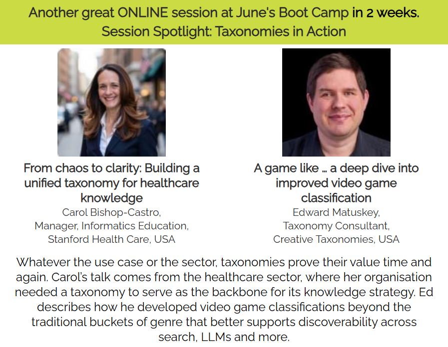 Whatever the use case or sector, taxonomies prove their value time &amp; again. Join us in 2 weeks for more real world taxonomy implementations &amp; applications. We're ONLINE, seats here: taxonomybootcamp.com/London/2025/re…
Just one of our 18 June sessions spotlighted below.  👇
