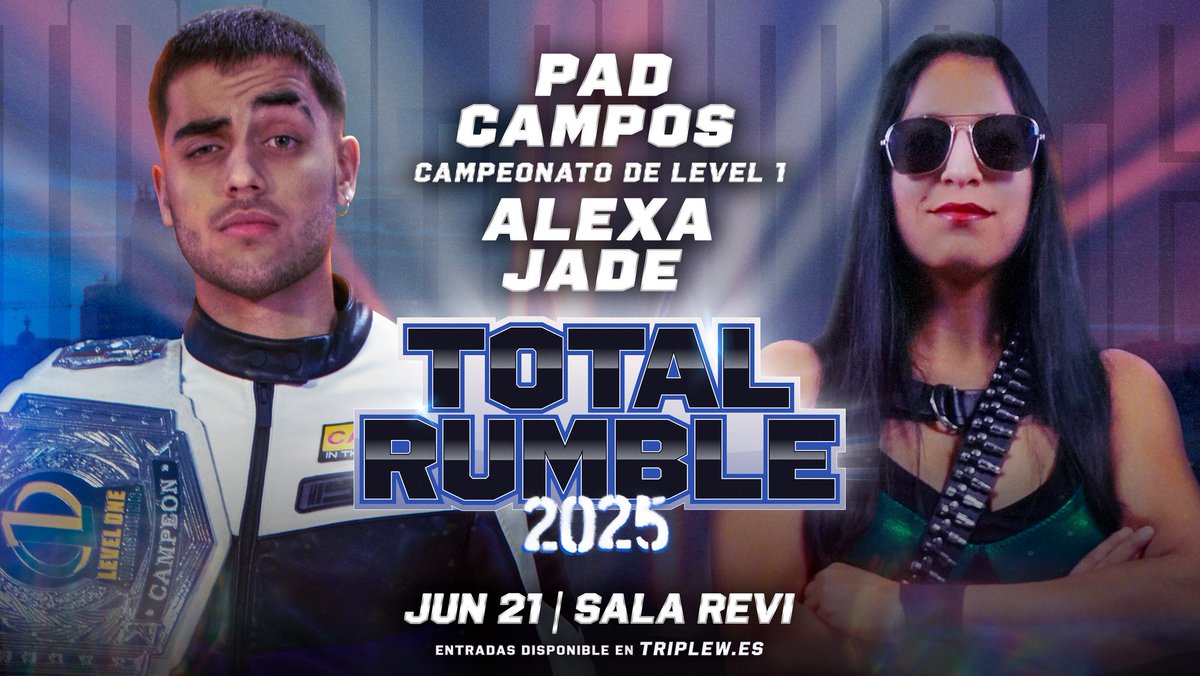 🚨 ¡𝗔𝗡𝗨𝗡𝗖𝗜𝗢! 🚨

El Asombroso Torneo Pad Campos terminó en el pasado show con la victoria de Alexa Jade. 🇵🇪

¡Lo que significa que La Mujer Dominante se enfrentará a Pad Campos por el Campeonato de Level One en Total Rumble 2025! 😎

🌟 𝗧𝗼𝘁𝗮𝗹 𝗥𝘂𝗺𝗯𝗹𝗲 𝟮𝟬𝟮𝟱
🗓
