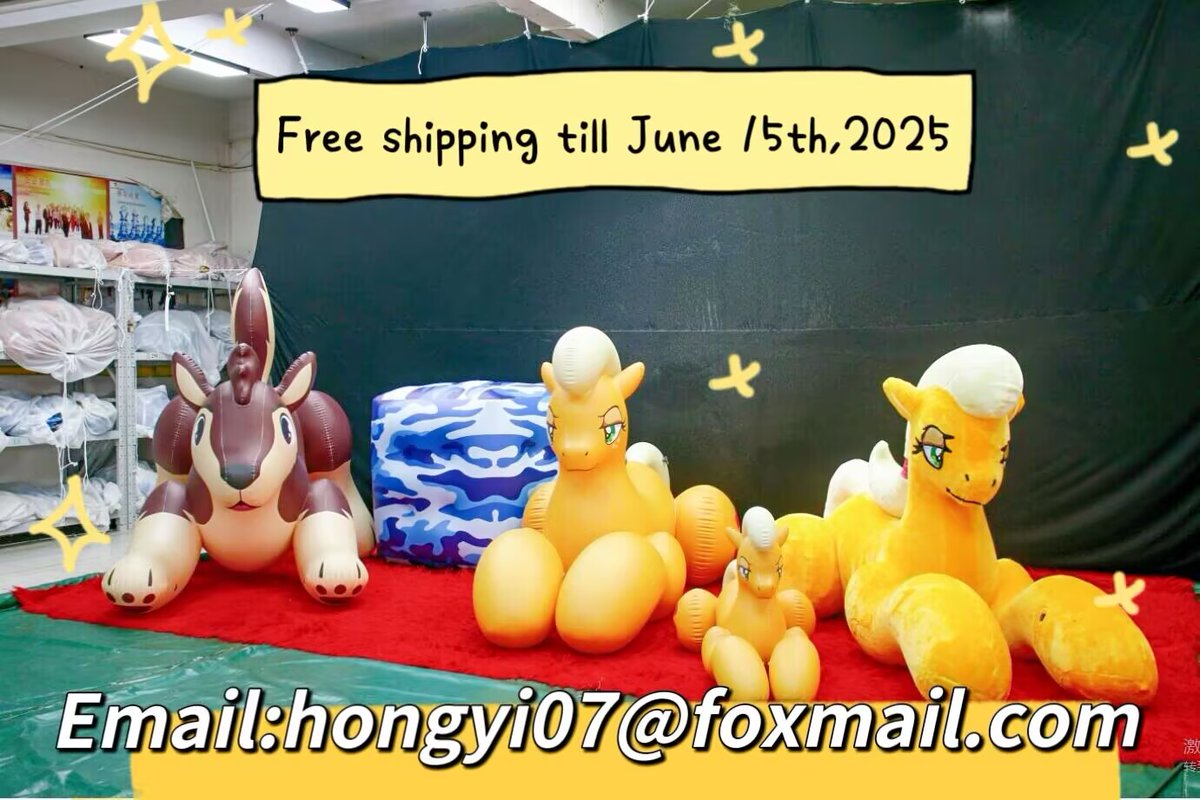 Kristalyn_Wu's tweet photo. Lovely family with baby Apple Jack pony🥰 free shipping for inflatable toys and plush toys till 15th, June,2025🥳
Email:hongyi07@foxmail.com

#AppleJack #pony #MLP #inflatablepony #inflatablehorse #wolf #pooltoy #inflatableanimal #inflatablebuoy https://t.co/caSyFdoBET
