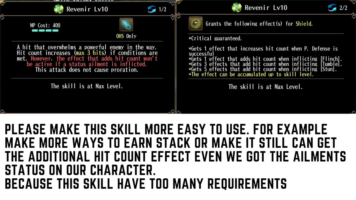 arata_id's tweet photo. Dear Toram Developer, you need to rework on Knight skill tree. Revenir and other skill in the knight skill tree is very opposite. Revenir need DEX and other need VIT.
Atleast make Revenir more easy to use because the requirements is too hard #toramrequest @bemmo_c @toram_pr https://t.co/zk65ojdbCh