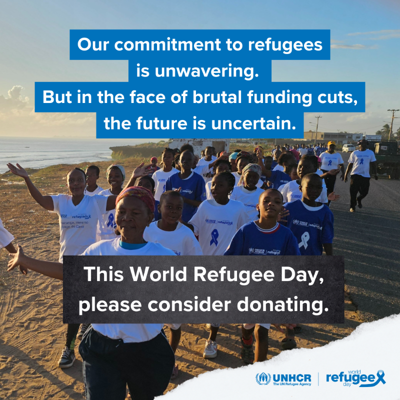 Refugees's tweet photo. This #WorldRefugeeDay is not business as usual.

Conflicts are escalating. Aid is shrinking. But one thing hasn’t changed: refugees need our solidarity to live in safety, with dignity and to rebuild their lives.

Let’s come together with refugees today and always.