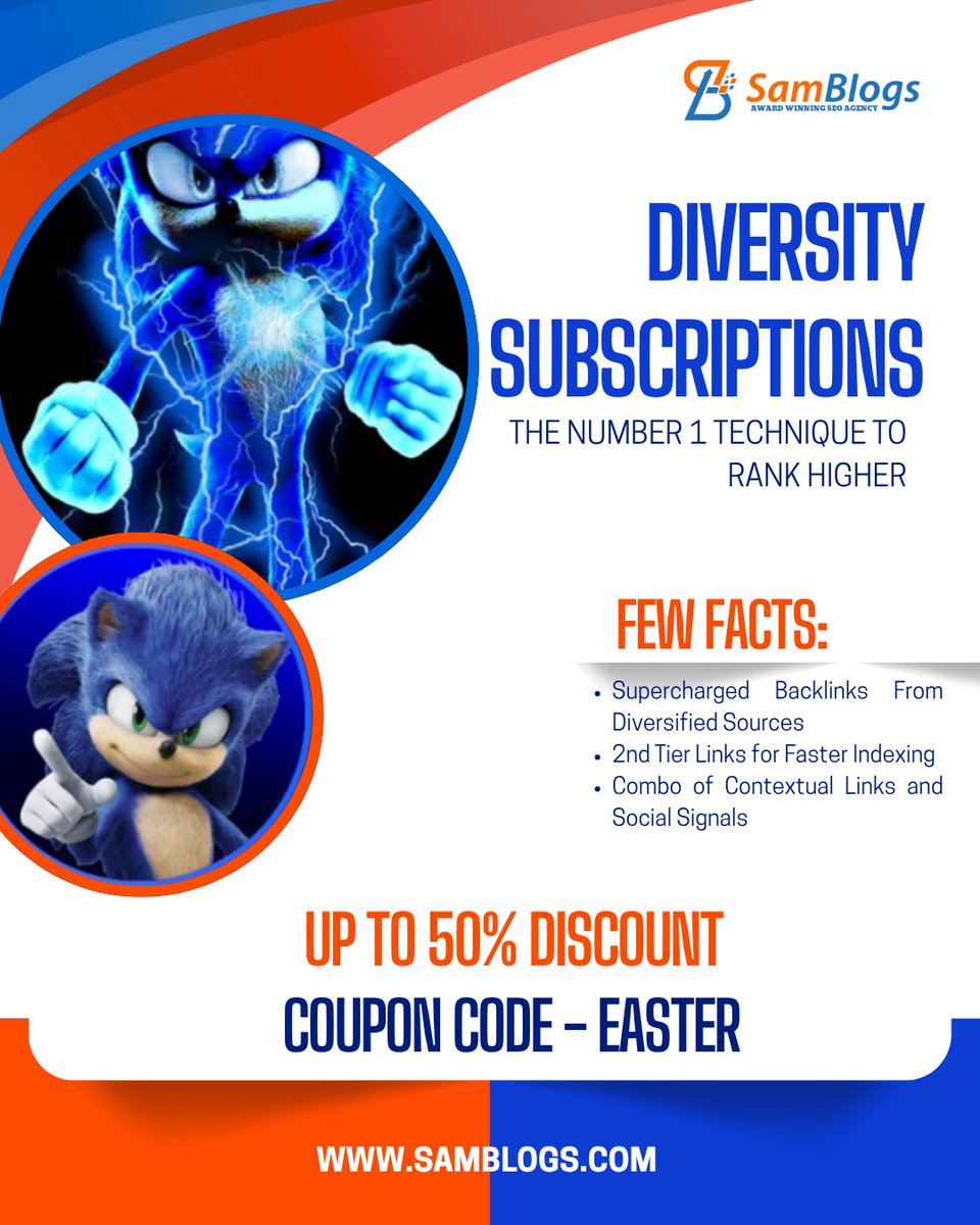 TheVikasSingal's tweet image. 🔖Special Offer🔖
💥 Up to 50% Discount on Diversity Subscriptions Package
🤗Safe and Genuine Diversified Links that create a powerful platform, yielding amazing ROI🤗
👉Check Out:
samblogs.com/diversity-subs…
👉Coupon: EASTER
#DiversitySubscriptions #SpecialDiscount #SEOService