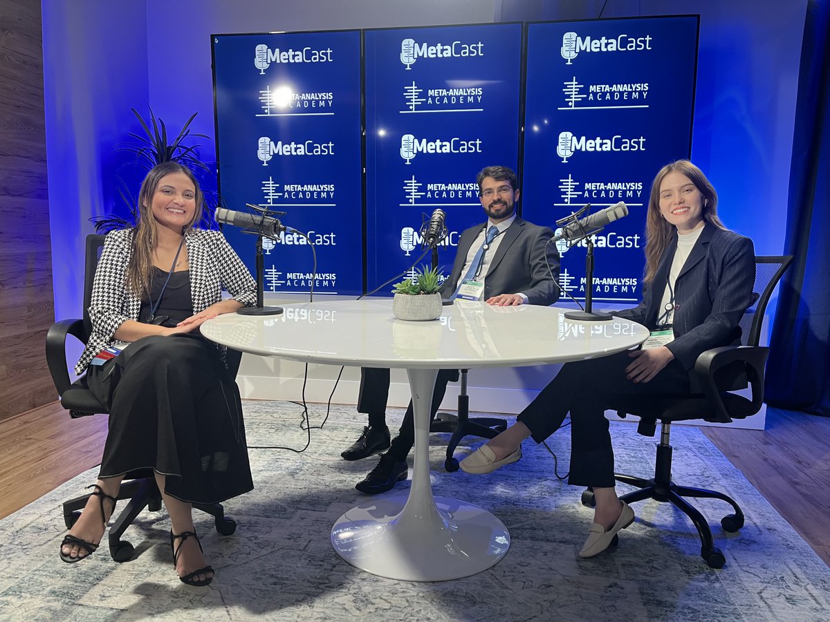 metaacademy_ofc's tweet photo. 🎙️ Live from #ASCO25 in Chicago!
With leadership from our director, Mariana, we recorded two new episodes of #MetaCast with some of our incredible oncology MetaMasters.
Stories, insights, and what it's like bringing meta-analysis to one of the world’s biggest oncology meetings. Coming soon!
#MetaMasters #ScienceCommunication