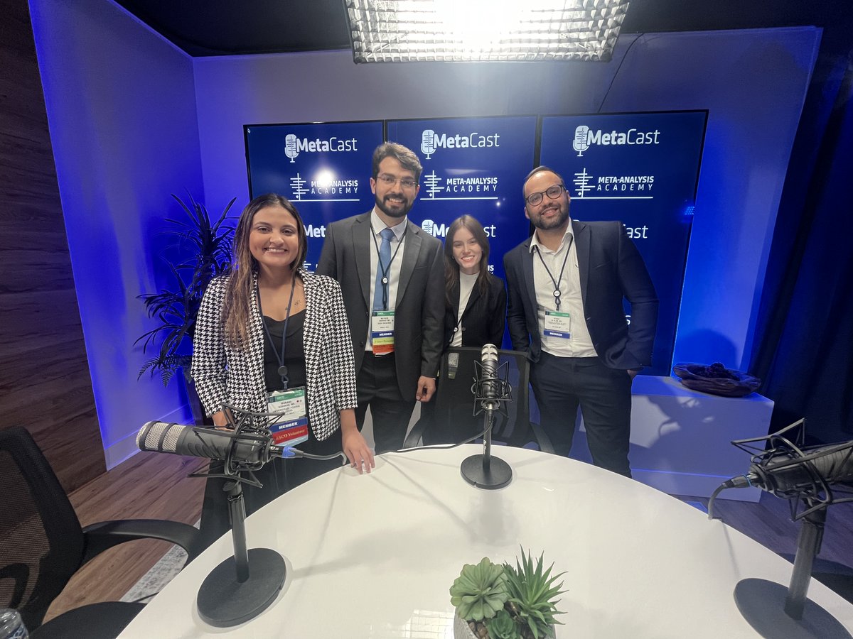 metaacademy_ofc's tweet photo. 🎙️ Live from #ASCO25 in Chicago!
With leadership from our director, Mariana, we recorded two new episodes of #MetaCast with some of our incredible oncology MetaMasters.
Stories, insights, and what it's like bringing meta-analysis to one of the world’s biggest oncology meetings. Coming soon!
#MetaMasters #ScienceCommunication